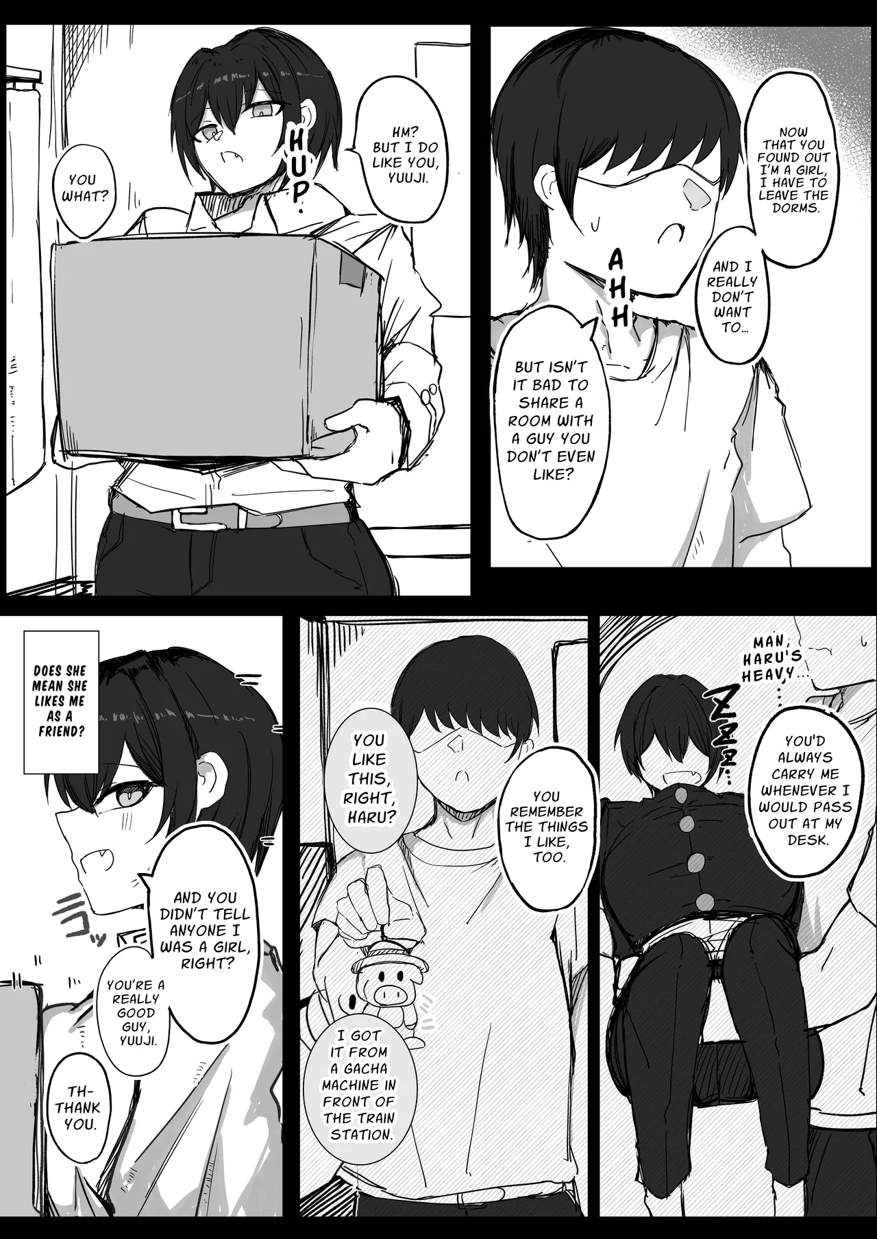 Hentai Manga Comic-Busty Crossdressing Woman gets Horny for Sex in the Shared Room of a Male Dormitory-Read-13